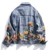 Giacche da donna Primavera Nuovo Jeans con fiori ricamati Cappotto corto Capispalla in denim 240301