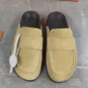 Oz muller lädersko designer kvinnor sandaler lyx muller klassisk lat halv toffel silver kelly sko häst spänne mode sandaler damer casual storlek 35-45