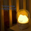 LED Night Light Space Capsule Söt kattkaninlampa Kawaii för barn barn sovrum sovrummet dekor lätta mjuka varma presentlampor 240227