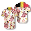 Men's Casual Shirts Belgium Map Flag Short Sleeve For Men Clothes National Emblem Lapel Blouse Hawaiian Sport Jersey Lion Button Blouses Top