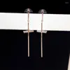 Dangle Earrings Exquisite Metal Cross Gold Color Color Fashion Vintage Long Earing Women Jewelry Accessories NAWIY E1259