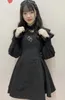 Sıradan elbiseler Japon tarzı rojita kadın elbise dantel aşk kolye uzun kollu kurdele yay lolita bel-sıkı