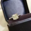designer sieraden ringen7A diamanten trouwring voor dames van hoge kwaliteit 925 sterling zilver vier klauw twee karaat vierkante diamanten ring klassieke sieraden met doos