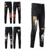 Herren-Jeans, Designer-Jeans, hochwertige Mode, Herren-Jeans, cooler Stil, Luxus-Designer-Denim-Hose, Distressed-Riss-Jeans, Biker-Jeans, schwarz, blau, Slim-Fit, Motorrad, 2023