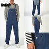 Men's Jeans Kakan - Street Trendy Strap From Europe And America Dark Blue One Piece K34-777