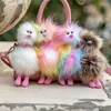 Porte-clés en fausse fourrure d'autruche, sac cadeau pour enfants, décoration en peluche, pendentif animal, sac à dos, jouet de charme