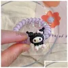 Accessoires de dessin animé Style Kuromi Cordon de fil de téléphone Gum Cravate de cheveux Filles Candy Couleur Bande élastique Bague Corde Bracelet Extensible Scrunch Dhpa5