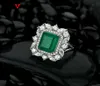 Oevas 100 925 Sterling Silver Synthesis Emerald Wedding Rings for Women Sparkling High Carbon Diamond Party Fine Jewelry Gifts8528494