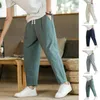 Pantaloni da uomo da uomo larghi con coulisse dritta nono con tasche elastiche in vita pantaloni sportivi traspiranti alla caviglia da indossare