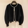 Cardigans Pearls Cardigan laine tricot vintage Vintage Mabe de femme Uster Uster Automne et hiver