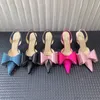 Bowtie Elbise Ayakkabı Mach Sandals Tasarımcı Saten Moda Yay Rhinestone Düğmesi Lady Slingbacks 10cm Yüksek Topuklu Düğün Partisi Kadın Ayakkabı Sandal Kutu