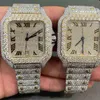 2022 Stijlvolle Custom Hip Hop Luxe Dign Stainls Steel Iced Out Diamonds Polshorloge Watch4BD6253v