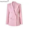 Blazer Design squisito Donna 4 colori Arancione/Rosa/Marrone/Bianco Stile Regualr Breve giacca classica da ufficio da donna