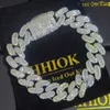 Artiglio Hip Hop Impostazione Baguette 5A Cubic Zirconia Bling Iced Out 15mm Curb Miami Cuban Link Bracciali per uomo Rapper Gioielli 240226