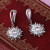 Boucles d'oreilles pendantes bijoux fins plaqué argent goutte 9 couleurs cristal CZ pour femmes Brincos vente en gros