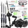 Combo Fishing Rod and Reel Full Kit 1.62.4m Telescopic Casting Fishing Ultralight Rod and 7.2:1 Gear Ratio for Freshwater