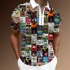 Fashion spring new 3D digital printed men's loose casual short-sleeved POLO shirt