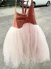 Girl Dresses Summer Brown Tutu Dress Lolita Baby Child Girls Casual Midi Children For Teens Party Princess Sundress