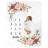 Decken Baby Meilenstein Decke Flanell Born Po Prop Hintergrund mit monatlicher Wachstumstabelle für Mädchen und Jungen