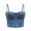 Camis Crop Top Women Tank 2022 Summer Top Cropped Woman Clothes Sexy Camis Push Up Denim Bra Clothing Backless Bustier Party Club Vest