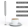Verktyg Milk Frother Handheld Battery Operated Mini Mixer Electric Foam Maker For Coffee rostfritt stål Mjölkskum för kaffe