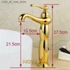 Bathroom Sink Faucets Bathroom high basin faucet gold brass mixer solid copper luxury European style faucet torneiras para banheiro crane YT-5062 Q240301