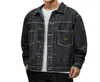 Japonya tarzı erkek kot ceket siyah denim ceket kalça pop sokak kıyafeti serin adam ceket büyük boyutu M5XL erkek erkekler için bombardıman ceketi 20122674901