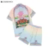 Camicia Casablanc Designer Set Masao San Stampa Uomo Casa Blanca Camicia casual e corta da donna in seta allentata T-shirt di alta qualità Summer Tour Casablancas Tshirt Taglia yc