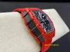 New Men's Watch RM12-01 Sport Watch Manual winding movement Carbon fiber case with rubber strap sapphire mirror depth waterproof