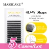 Eyelashes MASSCAKU 5pcs 6D W Shape lashes 12 rows Eyelashes Premade Volume Fan Natural Soft Light Lashes