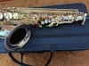 Brand New A-WO37 Alto Saxofone Niquelado Chave de Ouro Profissional Super Play Sax Bocal Com Caso