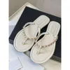 Channellies Dames Slippers Thongs Plat Stijlvol Slippers Slippers Kasjmierwol Lamsleer Thuis Casual Sandalen Designer Luxe Mode Dames Strand Buitensandaal