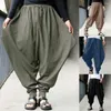 Herrenhose, Haremshose, Jogginghose, Hip Hop, elastische Taille, einfarbig, verstellbarer Kordelzug, lässig, Schrumpfmanschetten