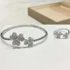 vanclef bracelet vanclef necklace Fashion Classic four leaf clover bracelet Desginer Van Cleff bracelet Vcas clover Fanjia Jewelry Flower Ring Full Diamond Clover