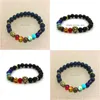 Beaded Lion Armband Strands 8mm Energy Volcanic Stone Chakra Colorf Seven Maelun Armband Drop Leverans smycken Dhdon