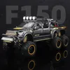 1 24 camionetas para niños F150 Raptor modelo de coche de metal fundido a presión con sonido y luz para niños de 3 años en adelante Azul 240219