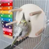 Perches Natural Wood Bird Perch Stand Wheel Branch Perch for Parrotss Parakeets Toy Branch Bird Cage Accessories