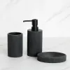 Holders Black Bathroom Accessories Soap Dispenser Toothbrush Holder Tumbler Soap Dish Mouthwash Cup Toilet Brush Holder