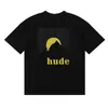 Sommar ny produkt Hude Tees Round Neck Classic Moonlight T Printed Men's and Women's T-shirts Casual Sports Thin Löst passande kläder Kortärmade T-shirts Top