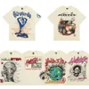 American Hip Hop Fun Trendy Brand Letter Print Retro Eanderade män och kvinnor Loose Piting Summer Apricot kortärmad t-shirt