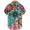 Heren Casual Shirts Mode Bohemen Patroon 3D Gedrukt Voor Mannen Kleding Dames Korte Mouw Hawaiiaanse Blouses Streetwear Y2k Top