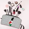 Kosmetiktaschen, Palästina-Flagge, Karte, palästinensische Kufiya Hatta, Make-up-Tasche, groß, für Herren und Damen, Keffiyeh, Kulturbeutel, Aufbewahrungstasche