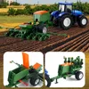 Modelo de carro de brinquedo trator, trailer e acessórios, simulação, carro agricultor infantil 240219