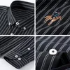 Men's Dress Shirts Mens Button Down Classic Oxford Long Sleeve Vertical Striped Business Shirt Comfortable Casual Standard Fit