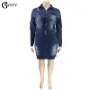 Zestawy GBYXTY Plus Rozmiar 5xl 2021 Autumn Women Pearl Freading Tassel Jean Suit Cropped Jadena i spódnice 2 -częściowy zestaw dużych rozmiarów ZL627