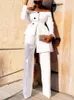 2023 Summer Office Wear Elegant Trouser Suits Suit Blazer With Pants Jacket och 2 -Piece Set Women 240226