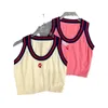 Women Knits Top Tee Designer Embroidery pink Knitted Vest Tank Top Sleeveless Breathable Knitted Pullover Womens Sport Tops Designer Tanks & Camis