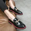 New Lofers Men Shoes Pu Low Heel Metal Chain Decoration Business Men Men Shoes Large 38-48