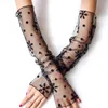 Bridal Gloves Black Long Lace Women Wedding Accessories Bridal Gloves Evening Party Transparent Gloves