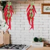 Flores decorativas 2 cordas jalapeno pimentas simulação vermelho longo adorno falso chili fazenda decorações artificial vegetal criança